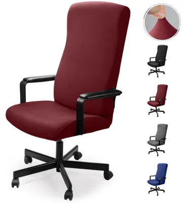 Produktbild von Elastische, waschbare Stuhlhussen für Bürostühle, Set mit 2 Stück