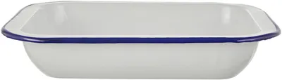 Rechteckige tiefe Porzellanschale 27 cm, weiß