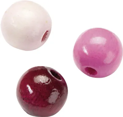 Produktbild von Holzperlen 15mm VE=5x15 Stück lila, pink