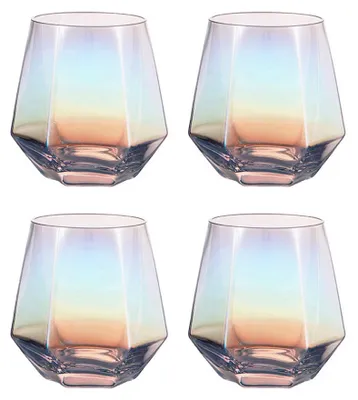 Productafbeelding van Set van 4 Geometrische Whiskyglazen van 300ml