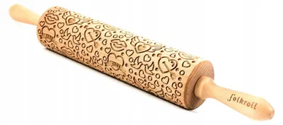 Obrázek produktu pro Folkroll váleček na těsto motiv srdce gravírovaný 43 cm