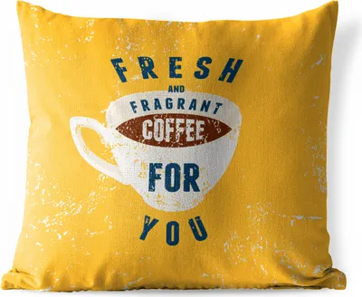 Produktbild von MuchoWow® Outdoor Kissen - Kaffee - Retro - Frischer und duftender Kaffee für Sie - Sprichwörter - Zitate - 45x45 cm - Wetterfest - Lounge Kissen - Fotokissen - Dekoratives Kissen