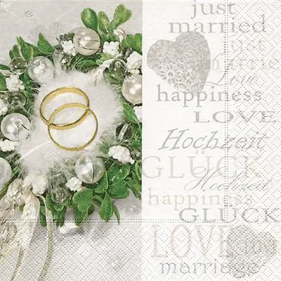 Produktbild von RP 20 Servietten Happiness & Love - Hochzeitsfreude 33x33cm