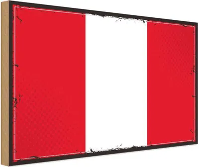 Produktbild von vianmo Holzschild 20x30 cm Perus Peru Flagge Fahne Wappen