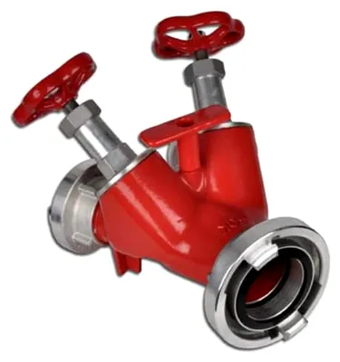 Produktbild von Verteiler Storz B-BB Feuerwehr Absperrventil 2-fach Niederschraubventil aus Aluminium