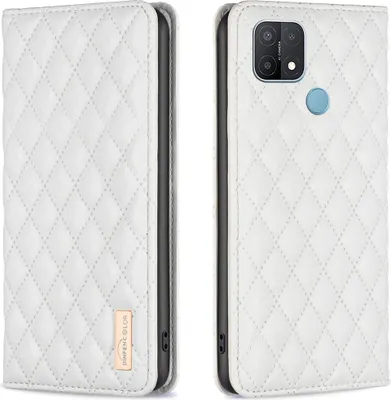 Produktbild von OPPO A15 Hülle, Elegant Bookstyle Flip Leder Kartenfächer Schutzhülle mit Ständer für OPPO A15 Weiß
