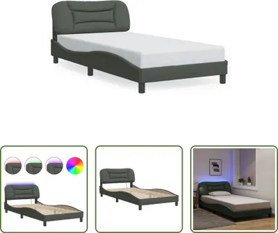 Obrázok produktu pre The Living Store Rám postele s LED tmavosivou látkou 100x200 cm