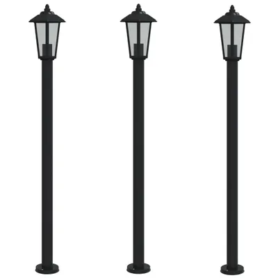 Obrázek produktu pro Venkovní stojací lampy 3 ks černé 120 cm nerezová ocel