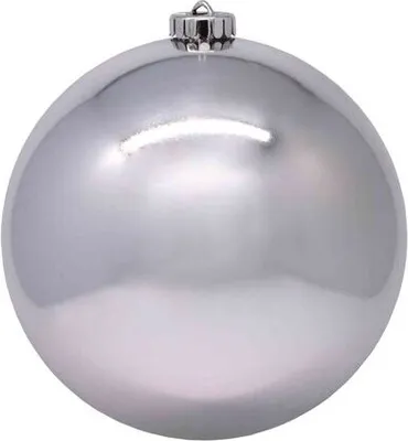 Produktbild von 24x Weihnachtskugeln Christbaumkugeln aus Kunststoff silber Ø10cm