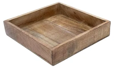 Mango-Tablett quadratisch 25 cm, Holzschale, Kerzentablett