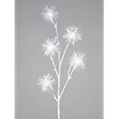 Produktbild von Dekoration Kunstzweig Kugelzweig Dekozweig  70cm weiss mit Glitter
