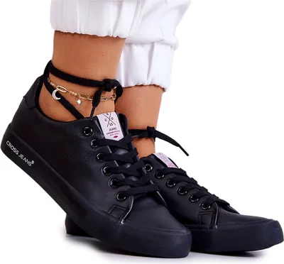 Zdjęcie produktu dla Damskie Niskie Tenisówki Cross Jeans JJ2R4054C Czarne 36