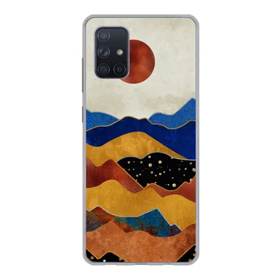 Produktbild von MuchoWow® Handyhülle Schutzhülle Hülle für Samsung Galaxy A51 Gold - Bronze - Blau Silikon Softcase Handy Hülle - Schutzabdeckung