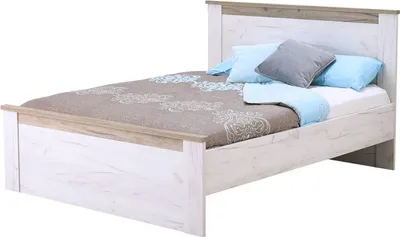 Produktbild von Homestyle4u Holzbett 160x200 mit Lattenrost Doppelbett Bett Holz Weiß Eiche Grau Massiv