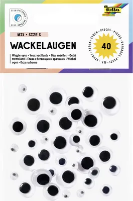 Produktbild von folia Wackelaugen-MIX Größe S selbstklebend 40 Stück