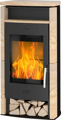 Produktbild von Fireplace Santiago, Freistehende Feuerstelle, Geschlossen, Brennholz, Pellet, Schwarz, Drinnen, Rechteckig