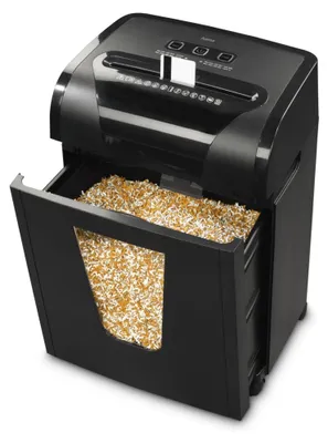 Productafbeelding van hama 00050590, hama Prime M100 documentvernietiger met partikelversnippering, P-5, 2 x 12 mm, geschikt voor maximaal 11 vellen, zwart