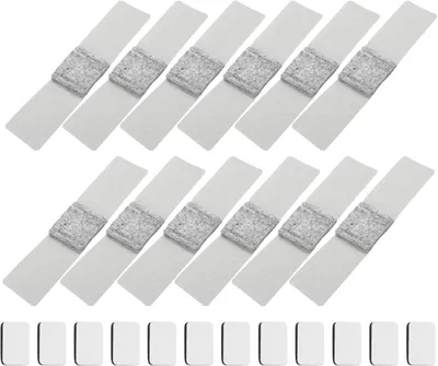 Produktbild von 12 Stück Filz Möbelpolster 14,5 x 3,0 cm für Stuhlbeine mit grauem Klettverschluss