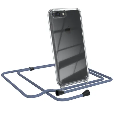 Produktbild von EAZY CASE Handykette kompatibel mit Apple iPhone 8 Plus / 7 Plus, Handyhülle mit Umhängeband, Handykordel, Schutzhülle Clear, Band in Grün