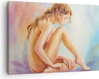 Produktbild von Bild auf Leinwand - Leinwandbild - Einteilig - Frau Nacktheit Abgesehen von - 70x50cm - Wand Bild - Wanddeko - Wandbilder - Leinwanddruck - Bilder - Wanddekoration - Leinwand bilder - AA70x50-4174