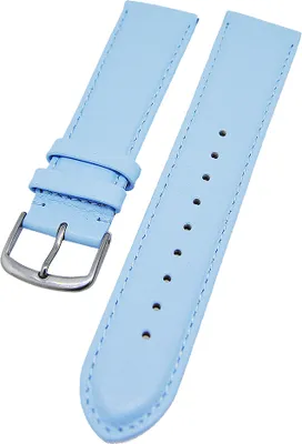 Produktbild von Uhrenarmband Kalbleder Eisblau Ton in Ton gepolstert 22mm L Donschließe