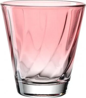 Produktbild von Leonardo Trinkglas Twist, Wasserglas, Saftglas, Kalk-Natron-Glas, Rot, 215 ml, 046969