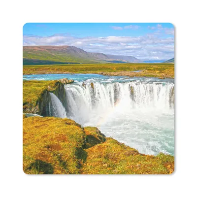 Produktbild von MuchoWow® Mauspad Mousepad Wasserfall - Wasser - Natur 20x20 cm - Mousepads - Maus Mat - Pad - Mausunterlage - Desk Mat - Bureauartikeln