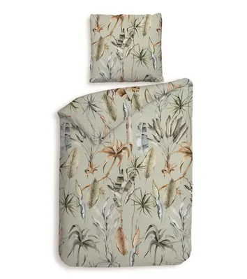 Produktbild von Heckett and Lane Areca Bettwäsche 135 Green Bettwäsche 1 x Bettbezug 135x200 + 1 x Kopfkissenbezug 80x80 Green Flora grün