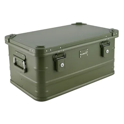 Produktbild von ALUBOX 47 Liter in olivgrün, Transportbox grün, Alubox mit Deckel, Alukiste - 47 Liter