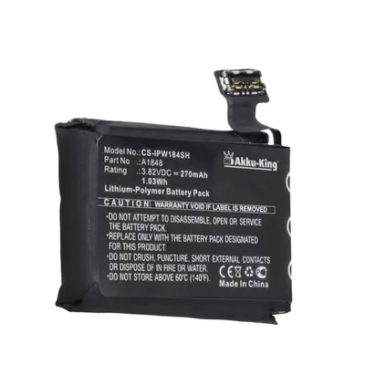 Produktbild von Akku kompatibel mit Apple A1848 - Li-Polymer 270mAh - für Watch Series 3 4G / LTE 38mm, A1858