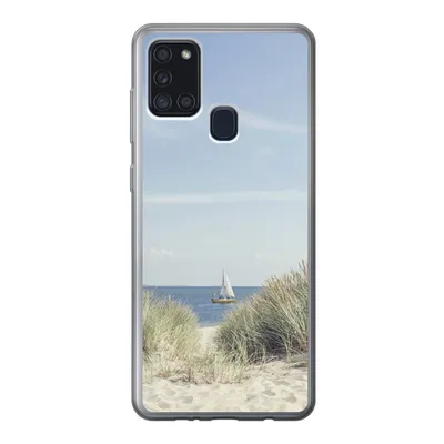 Produktbild von MuchoWow® Handyhülle Schutzhülle Hülle für Samsung Galaxy A21s Nordsee - Dünen - Boot Silikon Softcase Handy Hülle - Hartschale