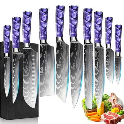 Productafbeelding van 10-delige Keukenmessen Set met Professionele Messen in Cadeauverpakking