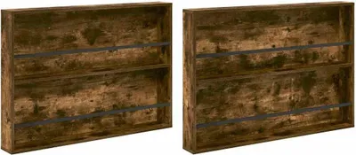 Immagine prodotto di vidaXL Portariviste con ripiano 2 pezzi Rovere affumicato 100 x 12 x 70 cm