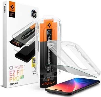 Produktbild von Spigen Glas.tR EZ Fit Pro HD, Apple, iPhone Air, Staubresistent, Kratzresistent, Schwarz, 1 Stck(e)