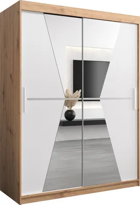 Produktbild von Kleiderschrank, Schiebetürenschrank Schlafzimmer, Schrank mit Spiegel MAROKO 150 cm