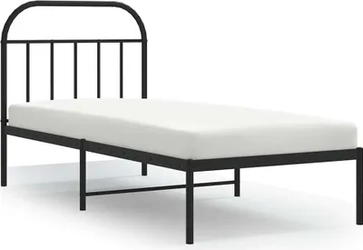 Obrázok produktu pre vidaXL Detská posteľ s čelom kovová čierna 90x200 cm