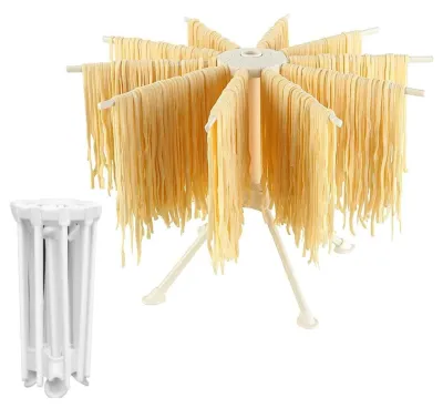 Zusammenklappbares Pasta-Trockengestell, Nudelständer, Weiß
