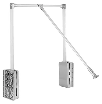 Ausziehbare Kleiderstange 890–1210 mm, Aluminium, Spannmontage