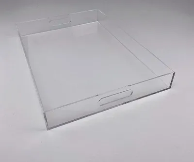 Obrázek produktu pro Obdélníkový podnos z akrylu s uchy, 42 x 30 cm