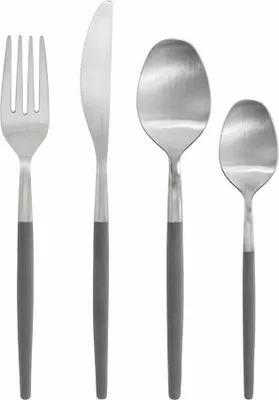 Produktbild von Blomus BesteckSet 16-tlg. Maxime, Besteck, Löffel, Gabel, Messer, Edelstahl matt, Kunststoff, Sharkskin, 64122