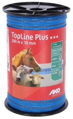 Produktbild von AKO Weidezaunband TopLine Plus blau, 200 m Länge, 10 mm breit