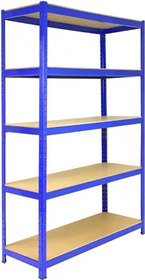 Produktbild von Monster Racking T-Rax Garagenregal Kellerregal Lagerregal Warenregal Industrieregal Werkstattregal Stahlregal Schwerlastregal Regal Stahl Steckregal Schraubenlos Blau 120cm x 45cm x 180cm