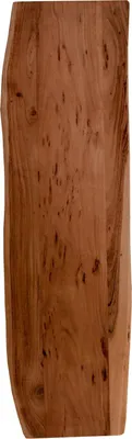 Produktbild von Holzplatte 140x40 cm Tonia, Tischplatte aus Akazienholz massiv + nussbaumfarben, Baumkanten-Platte für Heimwerker, geeignet für Arbeitsplatten, Tische & Fensterbretter