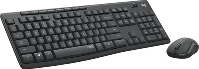 Produktbild von Logitech MK295 Silent, Volle Größe (100%), Kabelgebunden, RF Wireless, QWERTZ, Graphit, Maus enthalten