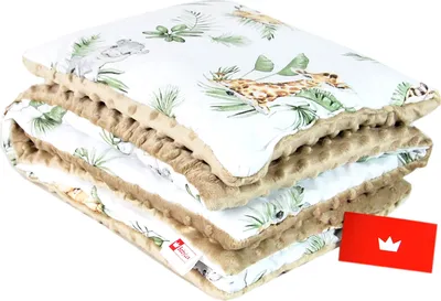 Produktbild von BABYLUX Babydecke MINKY PLÜSCH Kinderwagen 75x60cm MP124 - Beige + Safari