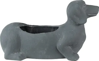 Image de Clayre & Eef Pot de fleurs intérieur chien 30x12x16 cm Gris Pierre