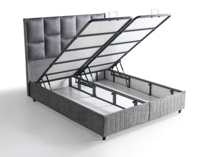 Produktbild von Bett Design Betten Luxus Beige Polster Schlafzimmer Möbel Silber 160x200