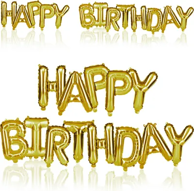 Obrázek produktu pro com-four® 2x balónky "Happy Birthday" - Fóliový balónek pro narozeninovou výzdobu - Narozeninový věnec ze vzduchových balónků
