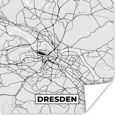Produktbild von MuchoWow® Poster Dresden - Karte - Stadtplan - Deutschland 50x50 cm - Wohnzimmerdekoration