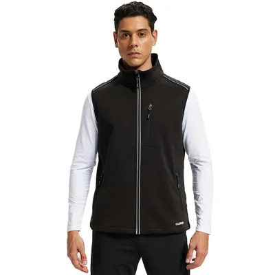 Produktbild von BUBW Herren Outdoor Weste Winddicht Wasserdicht Atmungsaktiv Laufweste Trekkingweste mit Reflexstreifen 6 Taschen Schwarz M